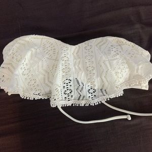 White Mesh Flowy Bikini Top